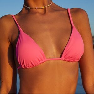 LA Hearts by Pacsun Pink Riviera Triangle Bikini Top